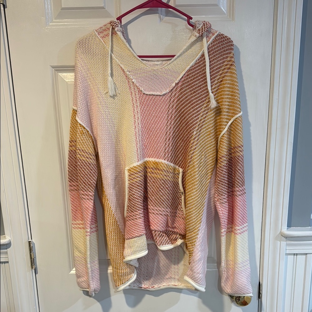Rip Curl Pink Cream and Yellow Boho Sweater